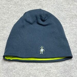Smartwool Merino Sport 150 Beanie Gray Lime Green Reversible Wool Blend EUC B4